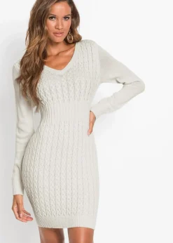 Strickkleid mit Zopfmuster