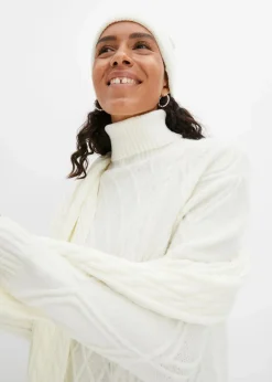 Strickkleid mit Zopfmuster