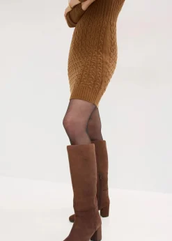 Strickkleid mit Zopfmuster