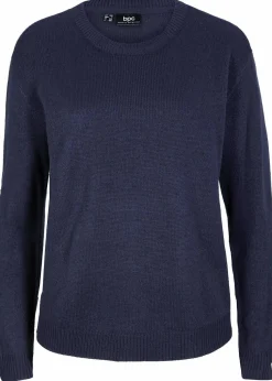 Strick-Pullover mit Rundhals-Ausschnitt