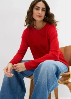 Strick-Pullover mit Rundhals-Ausschnitt