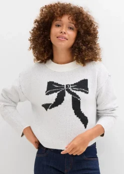 Strickpullover mit Schleife