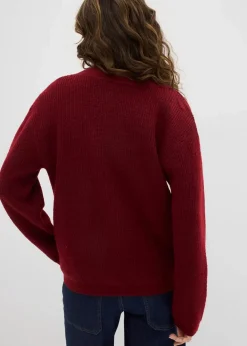 Strickpullover mit tiefem V-Ausschnitt