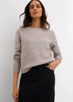 Strickpullover mit U-Boot-Ausschnitt