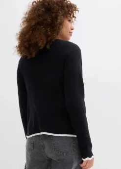 Strickshirt mit Kontrastsaum