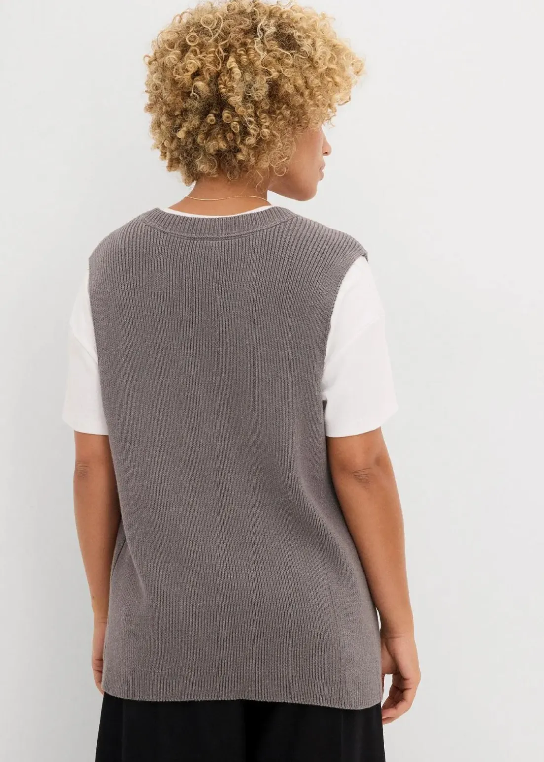 Strick-Weste aus Baumwoll-Mix