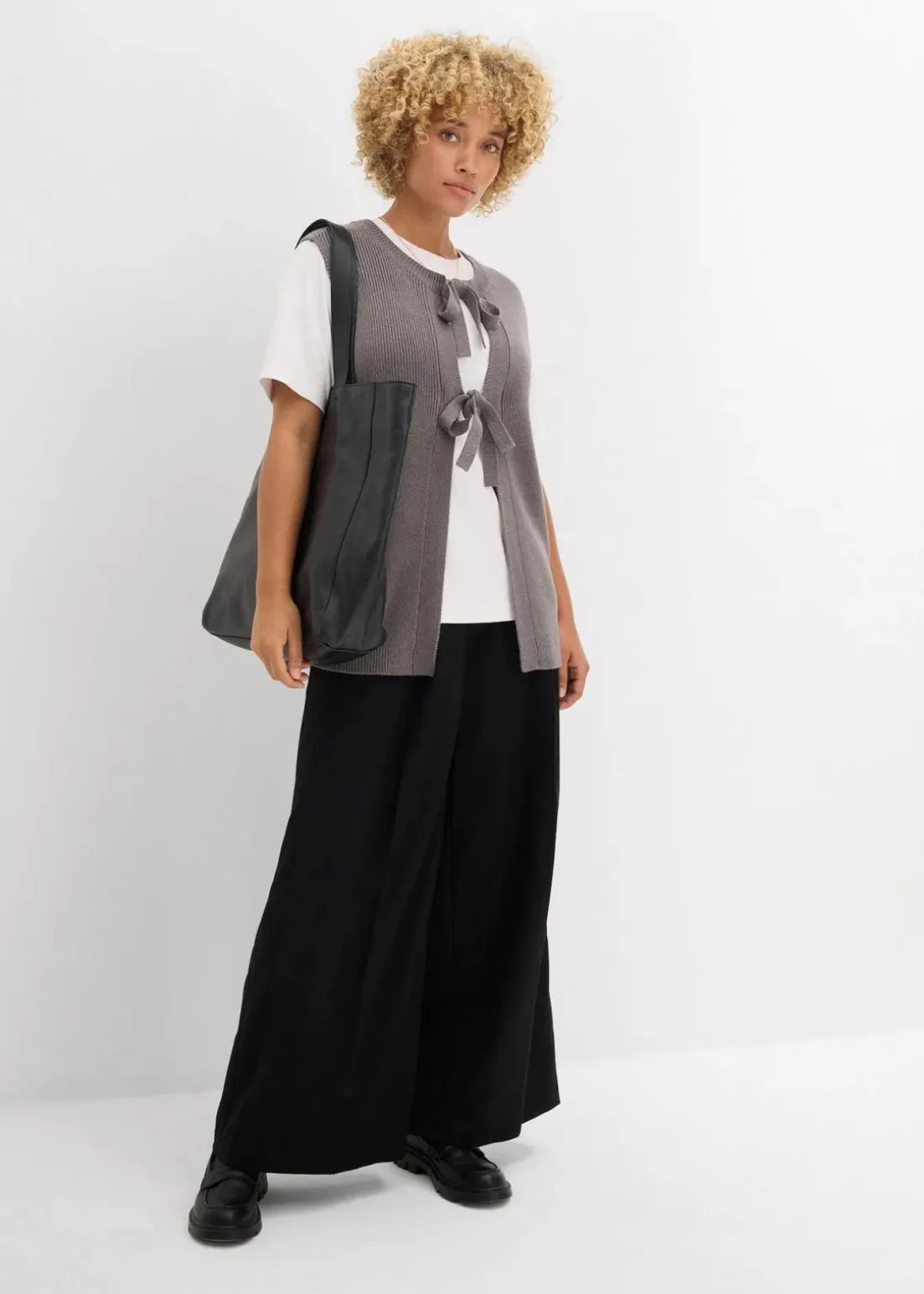 Strick-Weste aus Baumwoll-Mix