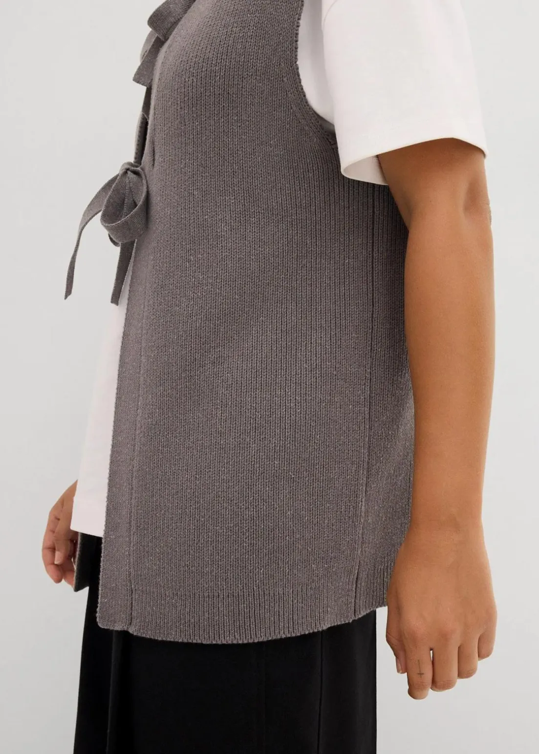 Strick-Weste aus Baumwoll-Mix