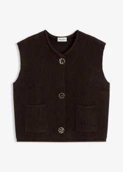Strickweste mit dekorativen Knöpfen