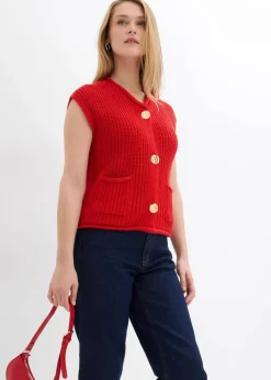 Strick-Weste mit Taschen