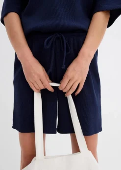 Strukturshorts aus reiner Baumwolle