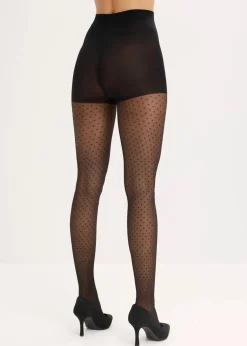 Strumpfhose 30den mit gepunktetem Netzmuster