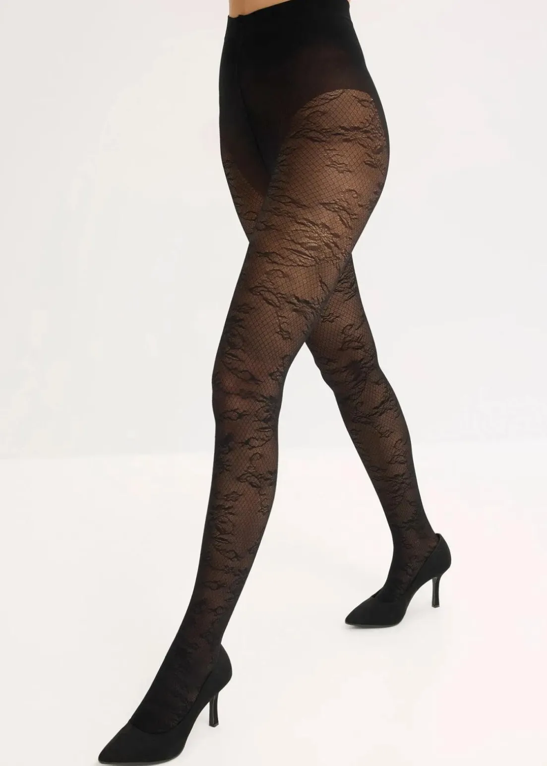 Strumpfhose mit floralem Netzmuster