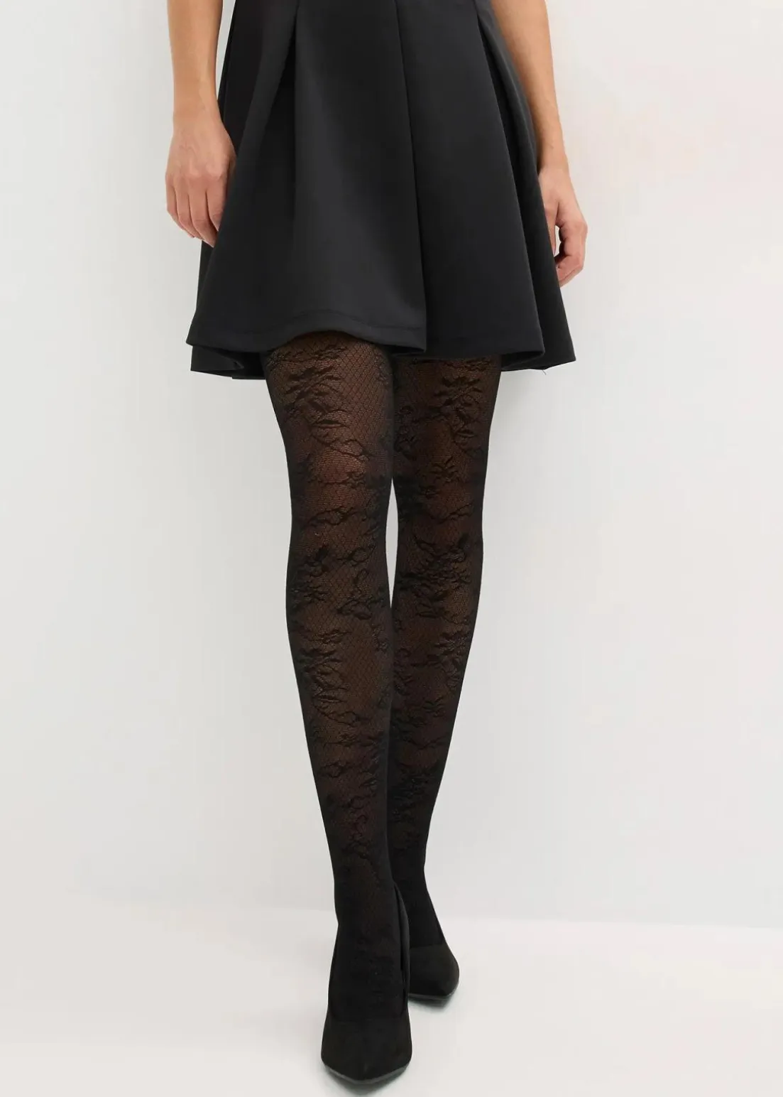 Strumpfhose mit floralem Netzmuster