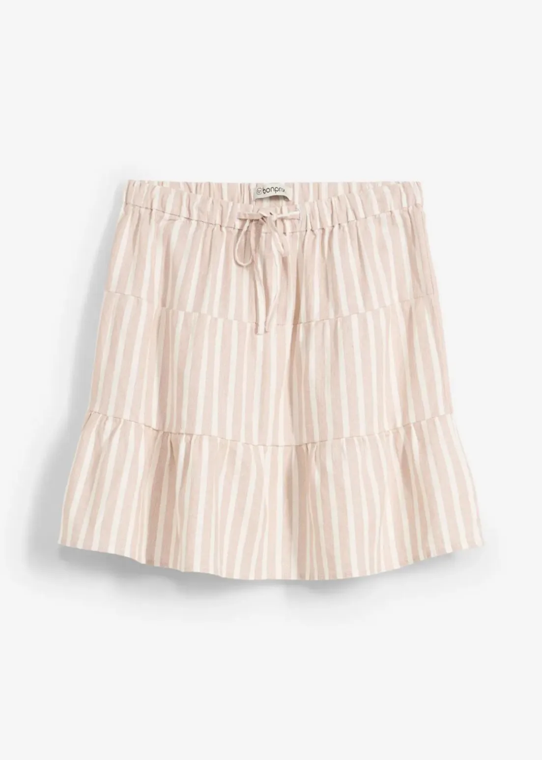 Stufenrock aus luftigem Leinen-Mix