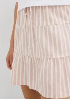 Stufenrock aus luftigem Leinen-Mix