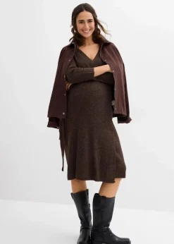Superweiches Umstands- und Stillstrickkleid mit 3/4 Ärmeln