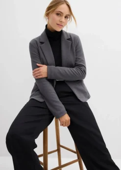 Sweatblazer mit fließender Viskose