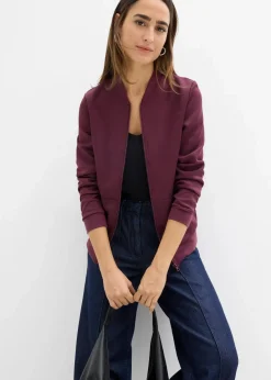 Sweatjacke aus Scuba mit Reißverschluss