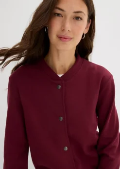 Sweatjacke mit Knopfleiste