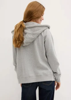 Sweatjacke mit Strickkapuze und Tasche