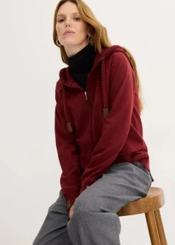 Sweatjacke mit Strickkapuze und Tasche