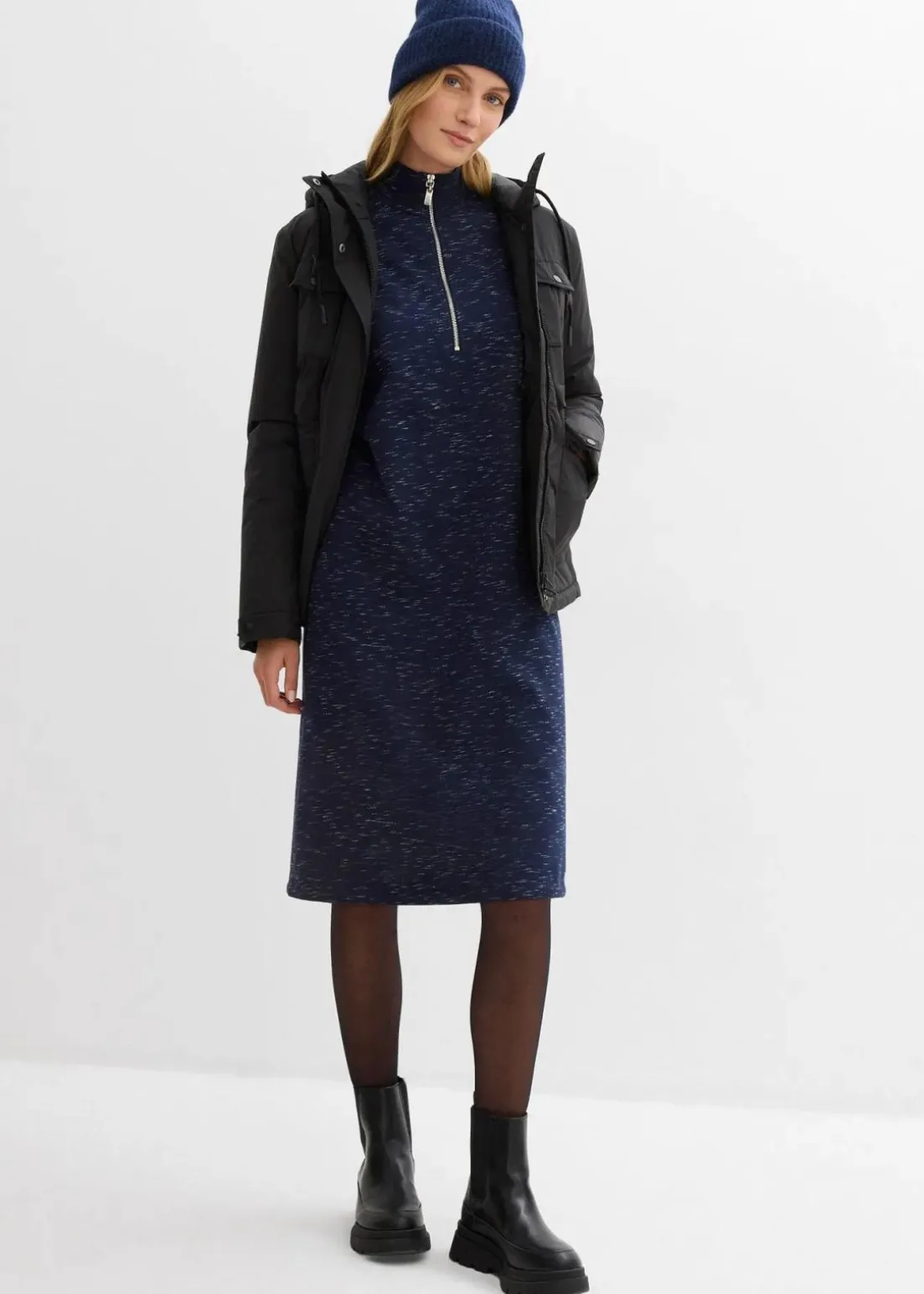 Sweatkleid mit Troyer