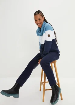 Sweatshirt mit bedrucktem Kragen aus reiner Baumwolle