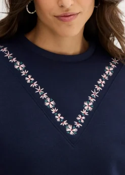Sweatshirt mit Stickerei aus Baumwoll-Mix