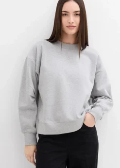 Sweatshirt mit weitem Ripp-Kragen aus Bio-Baumwolle
