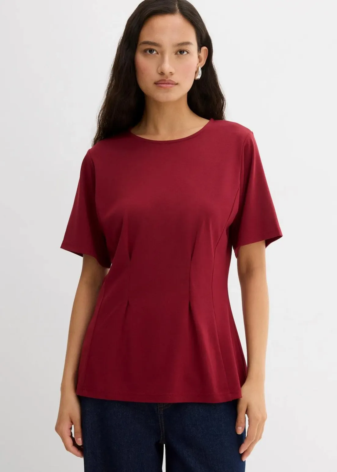 Tailliertes Shirt aus bequemen Punto di Roma