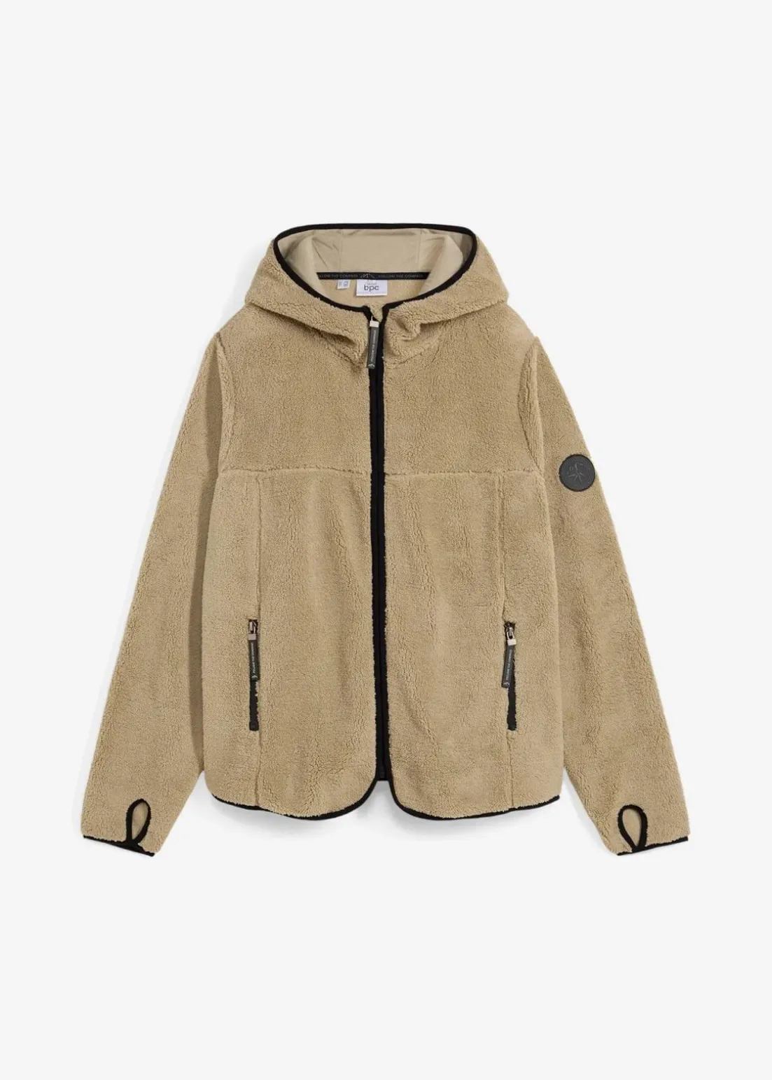 Teddy-Fleece Jacke mit Kapuze