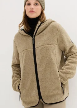 Teddy-Fleece Jacke mit Kapuze