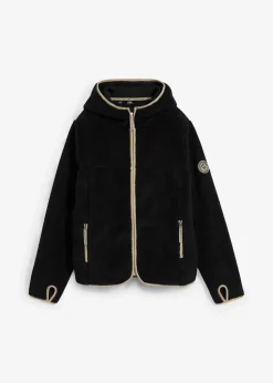 Teddy-Fleece Jacke mit Kapuze