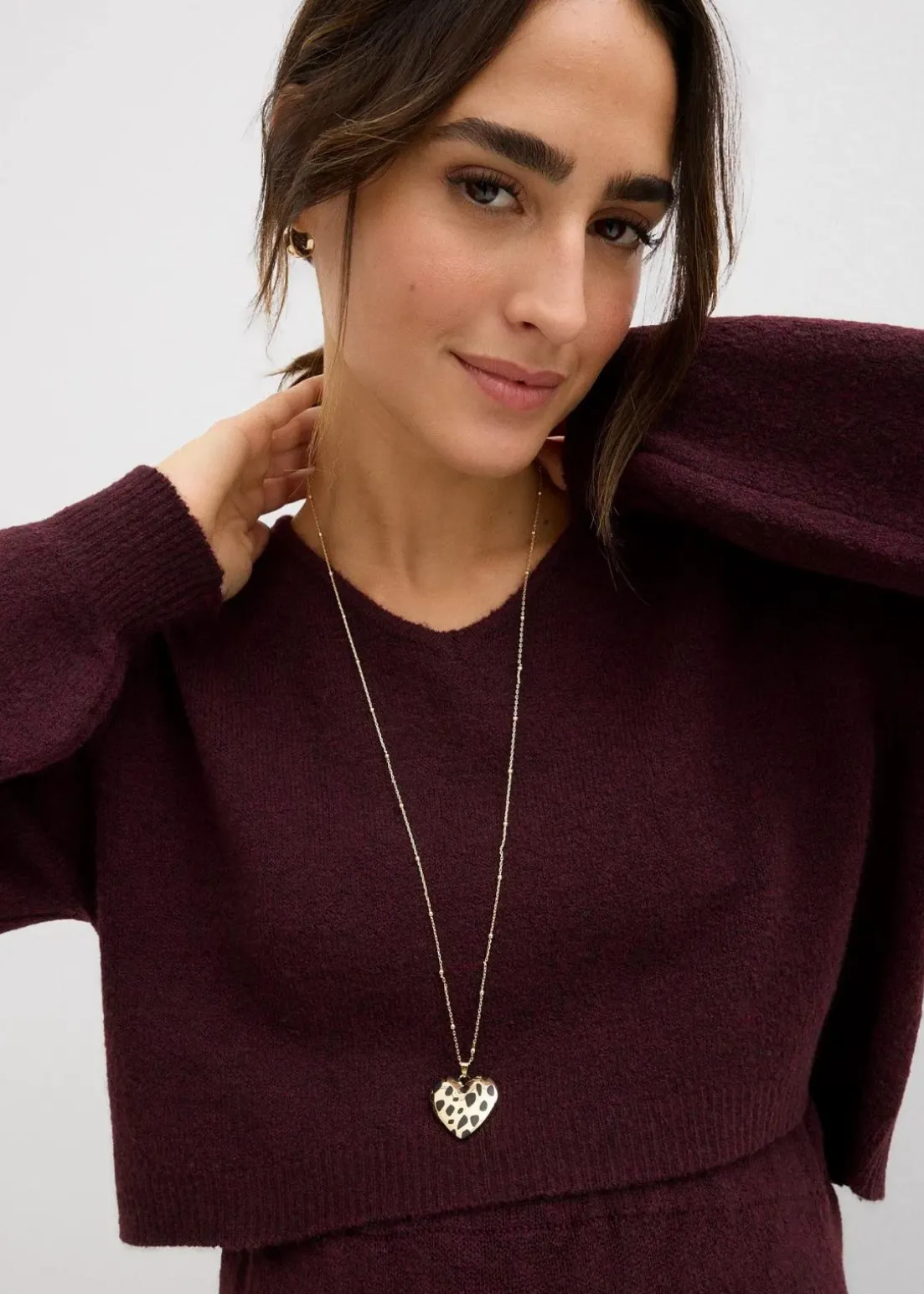 2-teiliges Umstands-Strickset aus Pullover und Rock