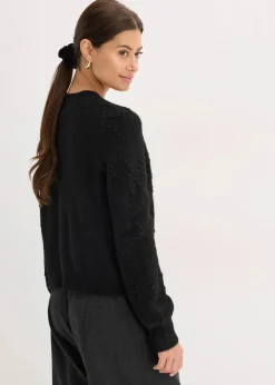 Texturierte Strickjacke