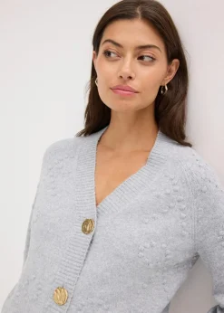 Texturierte Strickjacke