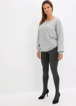 Thermo Fleece Strumpfhose aus Glitzergarn