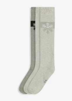 Thermo Kniestrümpfe mit weichem Innenfrottee mit Bio-Baumwolle (3er Pack)