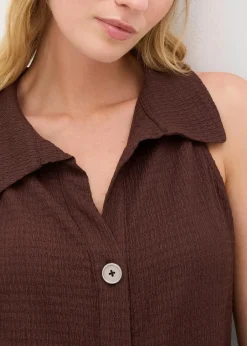 Top aus strukturiertem Crêpe