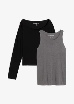 Top und Langarmshirt (2-tlg.Set) aus Jersey