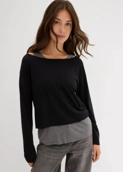 Top und Langarmshirt (2-tlg.Set) aus Jersey