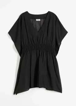 Transparente Strandtunika mit V-Ausschnitt