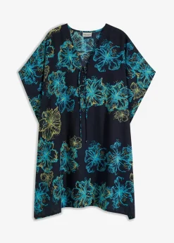 Transparente Strandtunika mit V-Ausschnitt