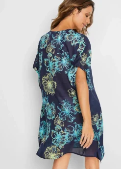 Transparente Strandtunika mit V-Ausschnitt