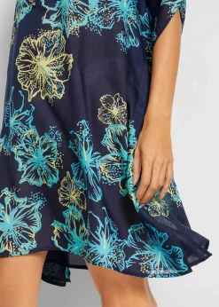 Transparente Strandtunika mit V-Ausschnitt