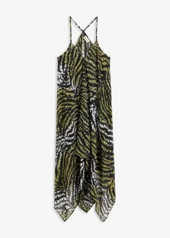 Transparentes Strand Maxikleid aus leichtem Chiffon