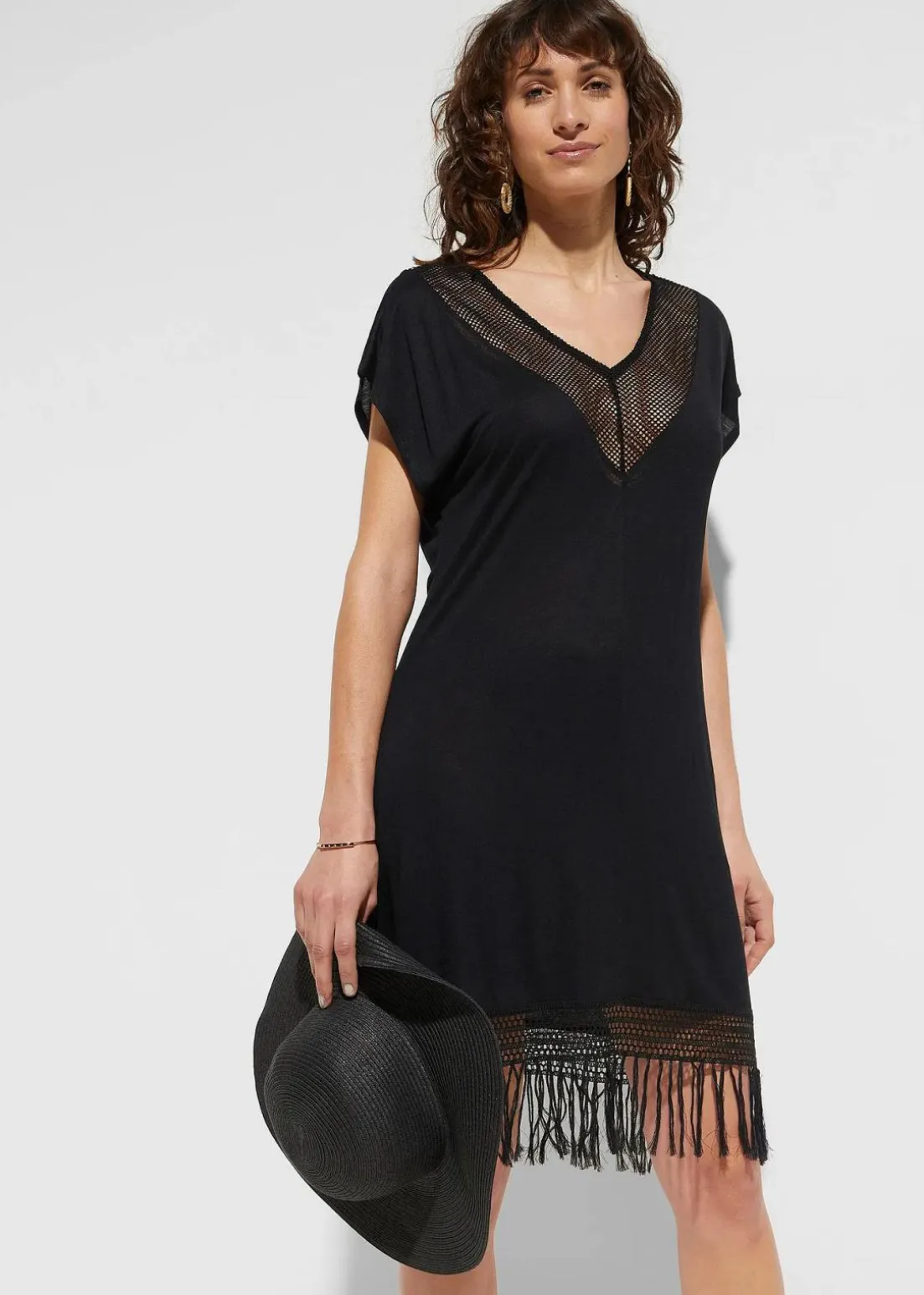 Transparentes Strandkleid aus Viskose