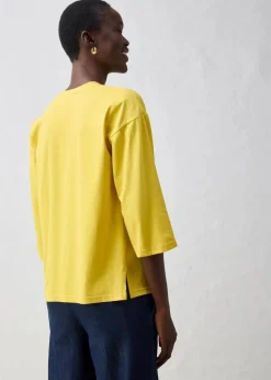 Trapezförmiges Shirt mit Seidenanteil