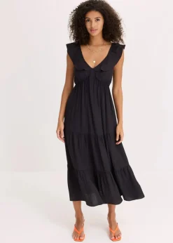 Trägerkleid aus feinem Viskose-Mix